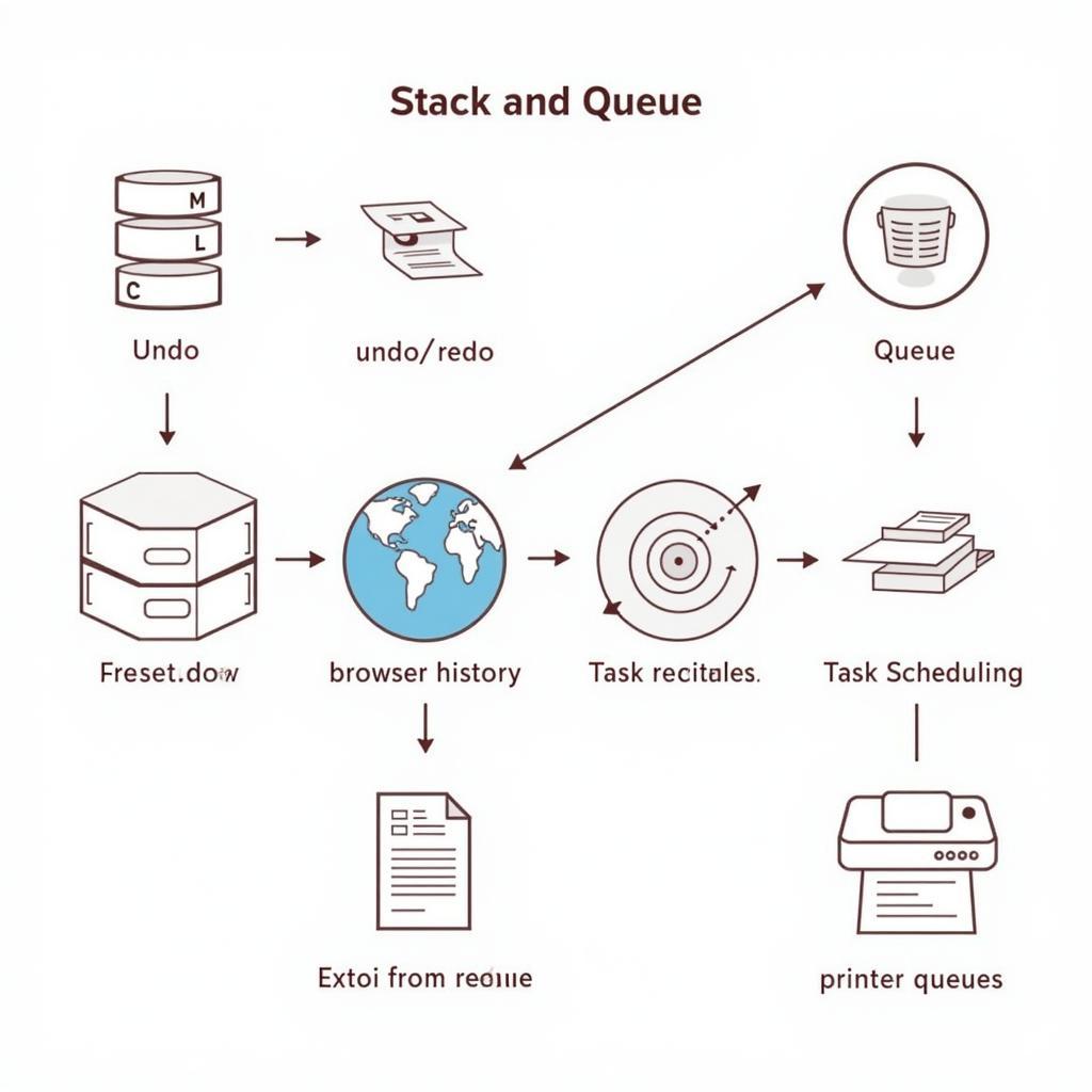 Minh họa ứng dụng của Stack và Queue trong lập trình