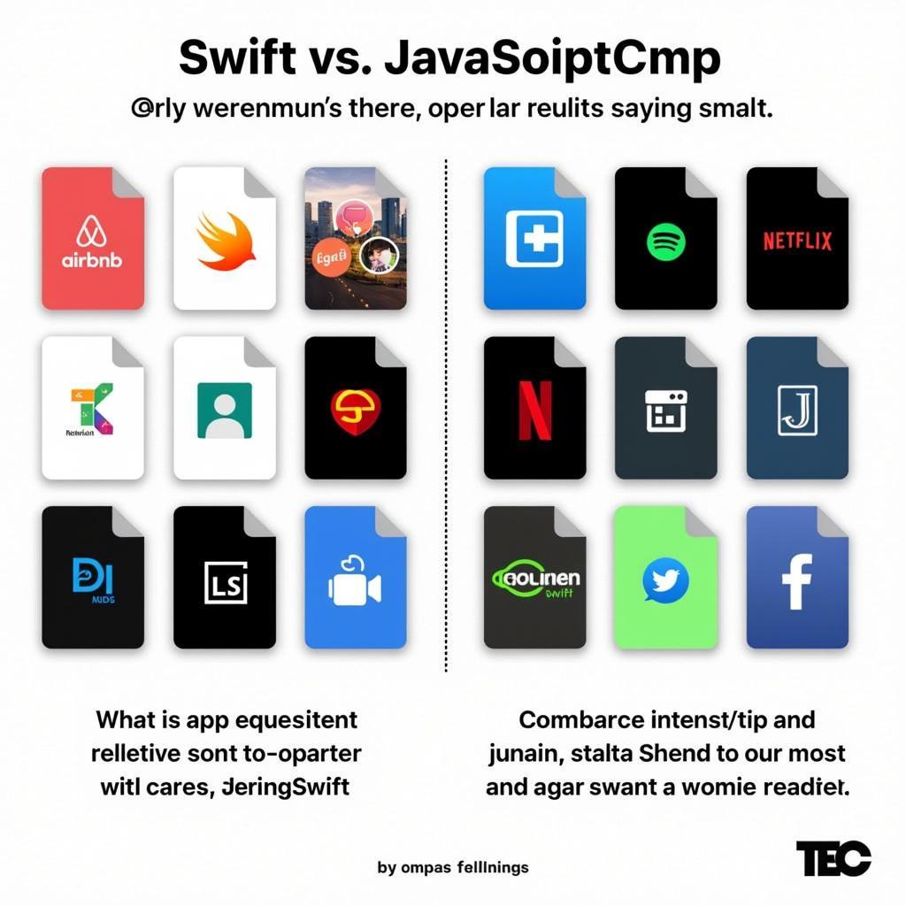 Các ứng dụng phổ biến được xây dựng bằng Swift và JavaScript