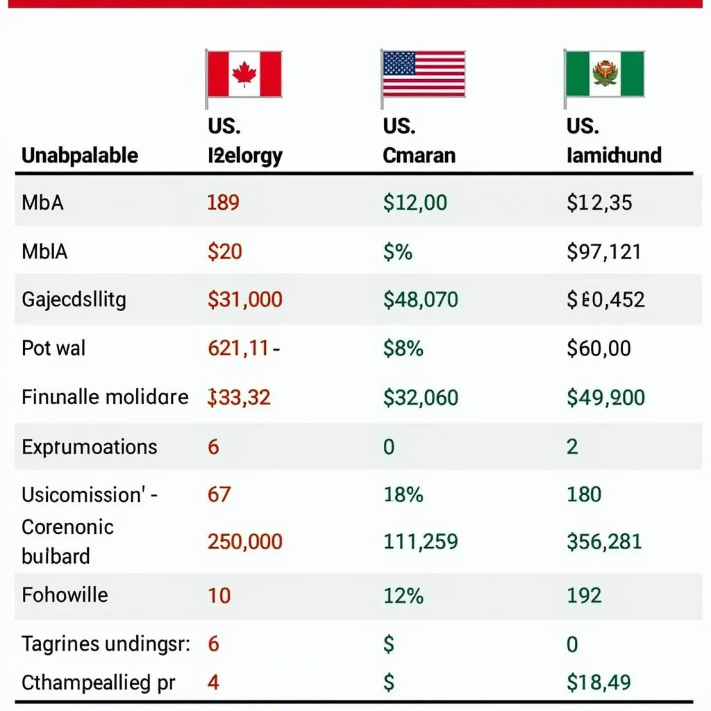 US and Canada Economic Indicators