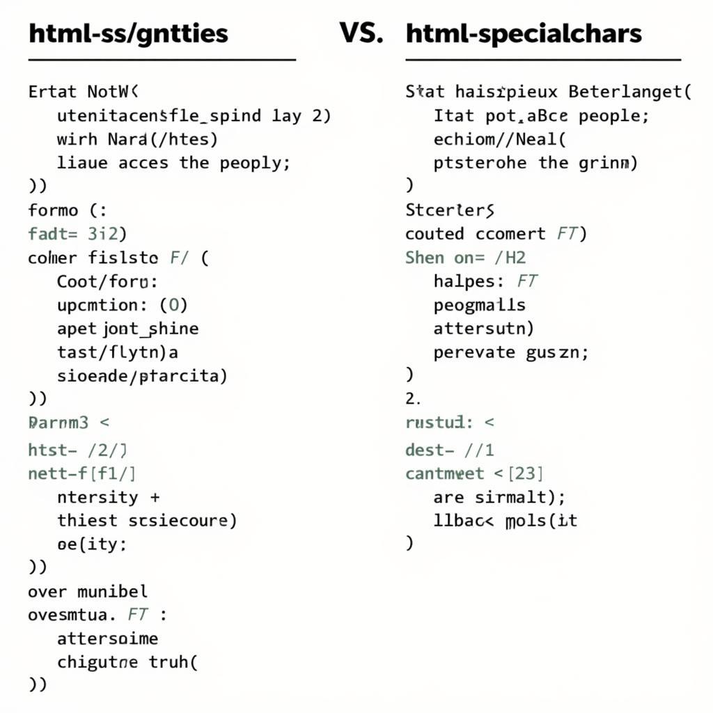 Ví dụ sử dụng htmlentities và htmlspecialchars