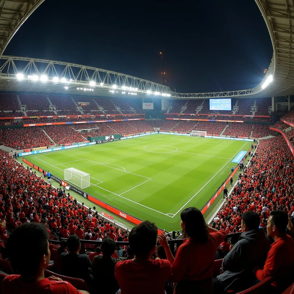 Sân vận động Mỹ Đình chật kín khán giả trong trận đấu Việt Nam vs Argentina