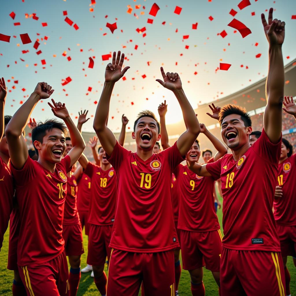 Vietnam Football Team Celebrating