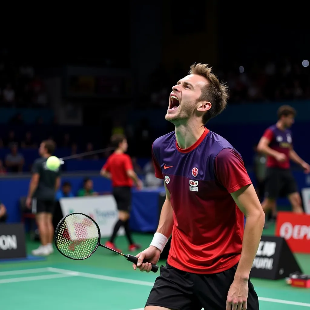 Viktor Axelsen ăn mừng chiến thắng đầy cảm xúc