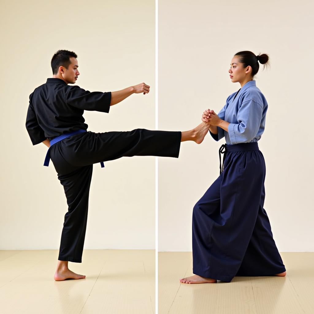 Kỹ thuật đặc trưng của Vovinam và Aikido