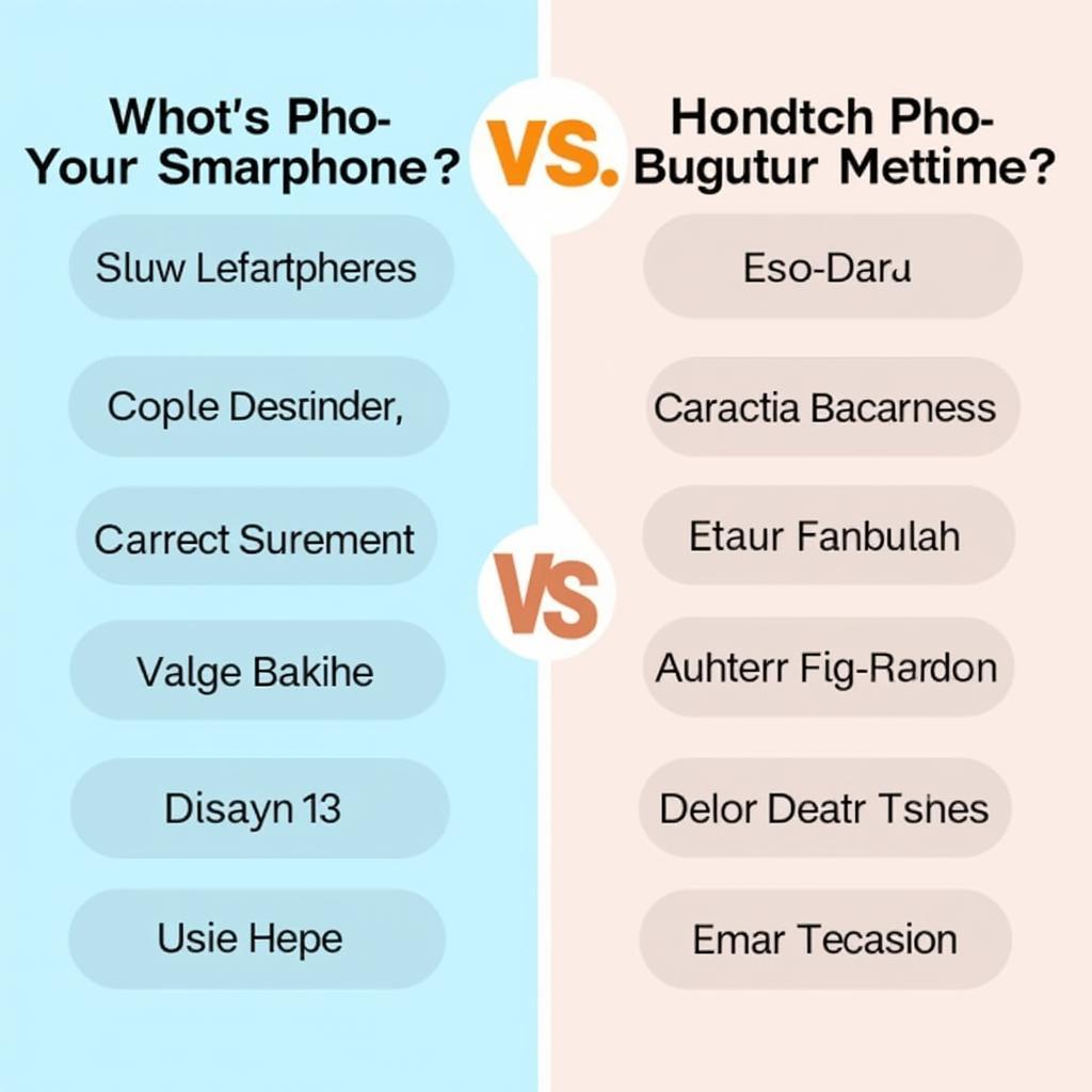 A comparison chart highlighting the features of two smartphones