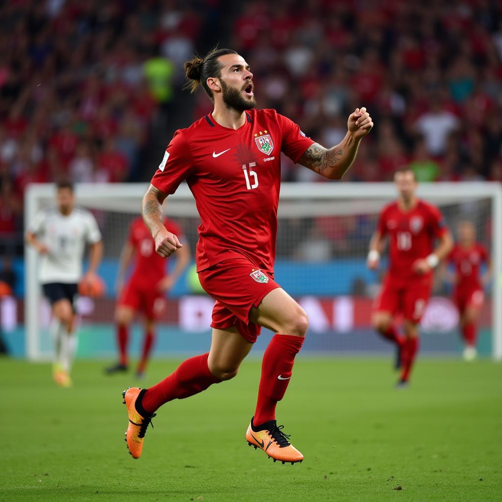 Wales vs Denmark Euro 2020: Gareth Bale ăn mừng bàn thắng