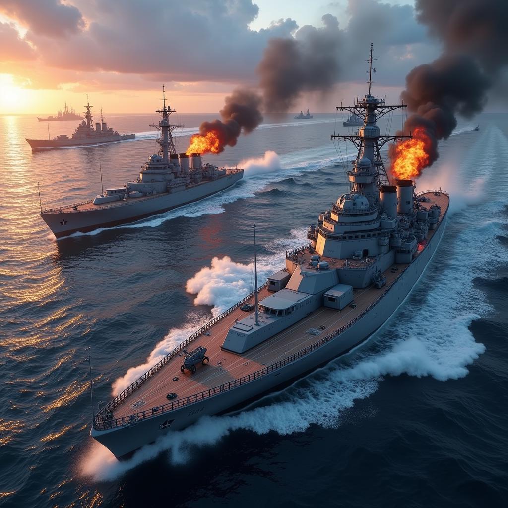 Trận chiến hải quân trong World of Warships Blitz và World of Warships