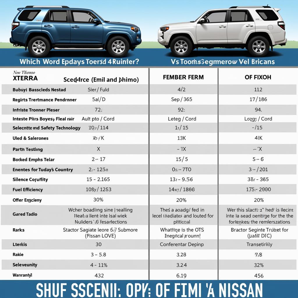 Xterra vs 4Runner Comparison