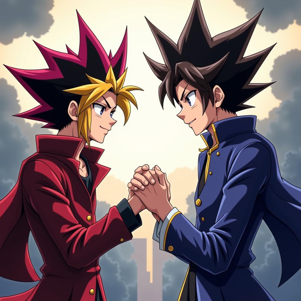 Yugi và Jaden Bắt Tay