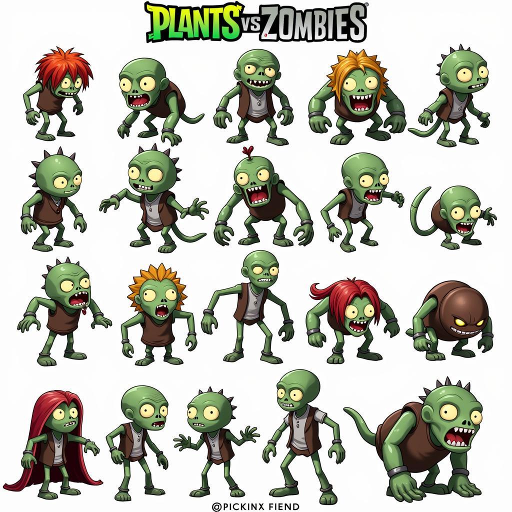 Hình ảnh các loại Zombies trong Plants vs Zombies