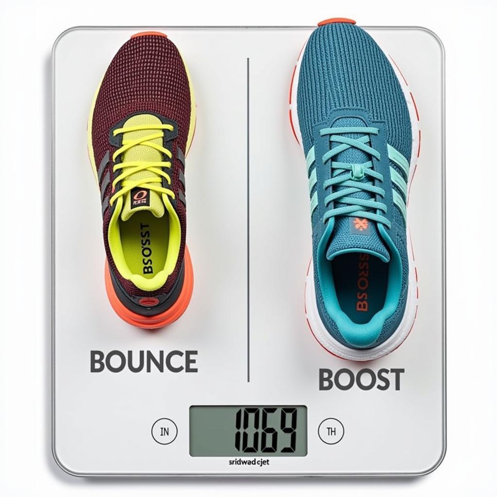 So sánh trọng lượng Adidas Bounce và Boost