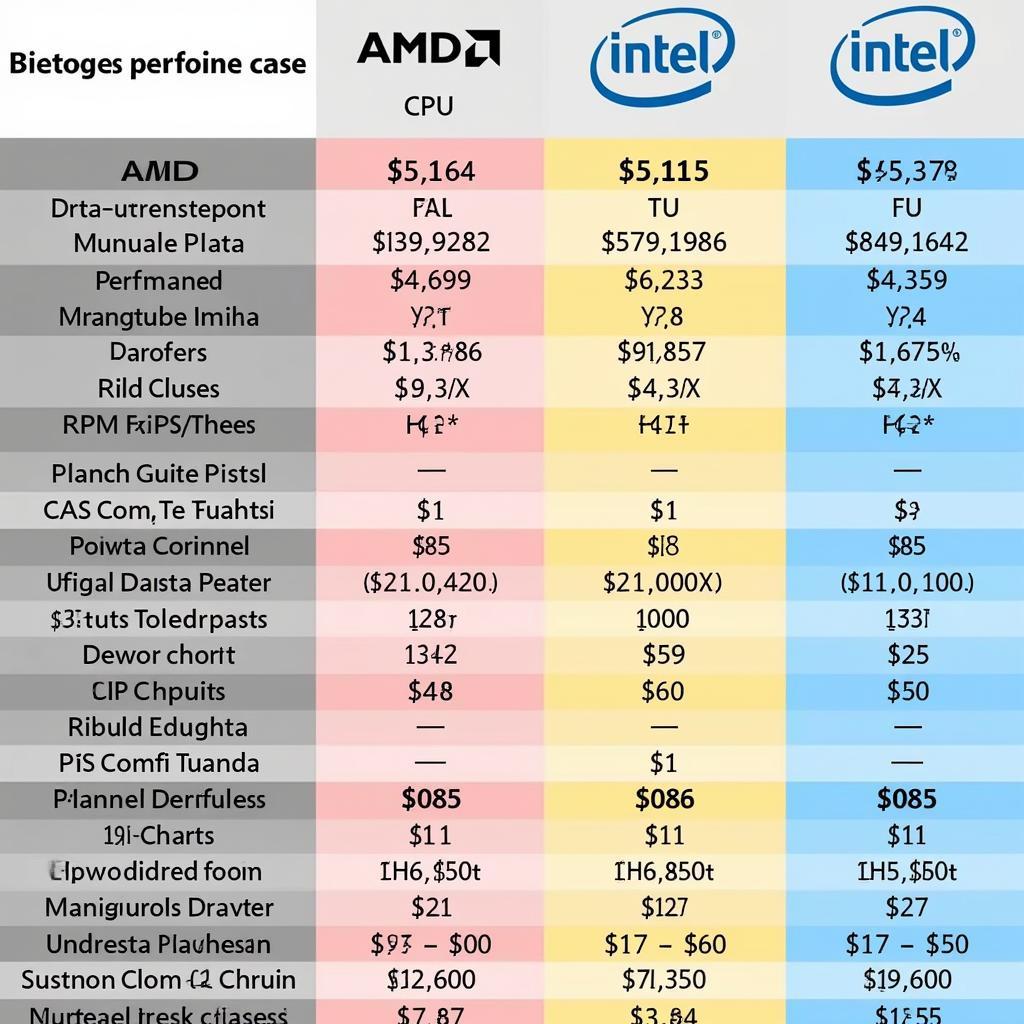 So sánh giá thành CPU AMD và Intel