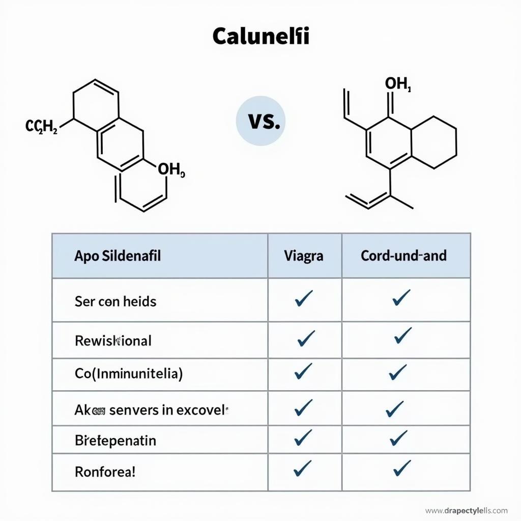 So sánh hoạt chất Sildenafil