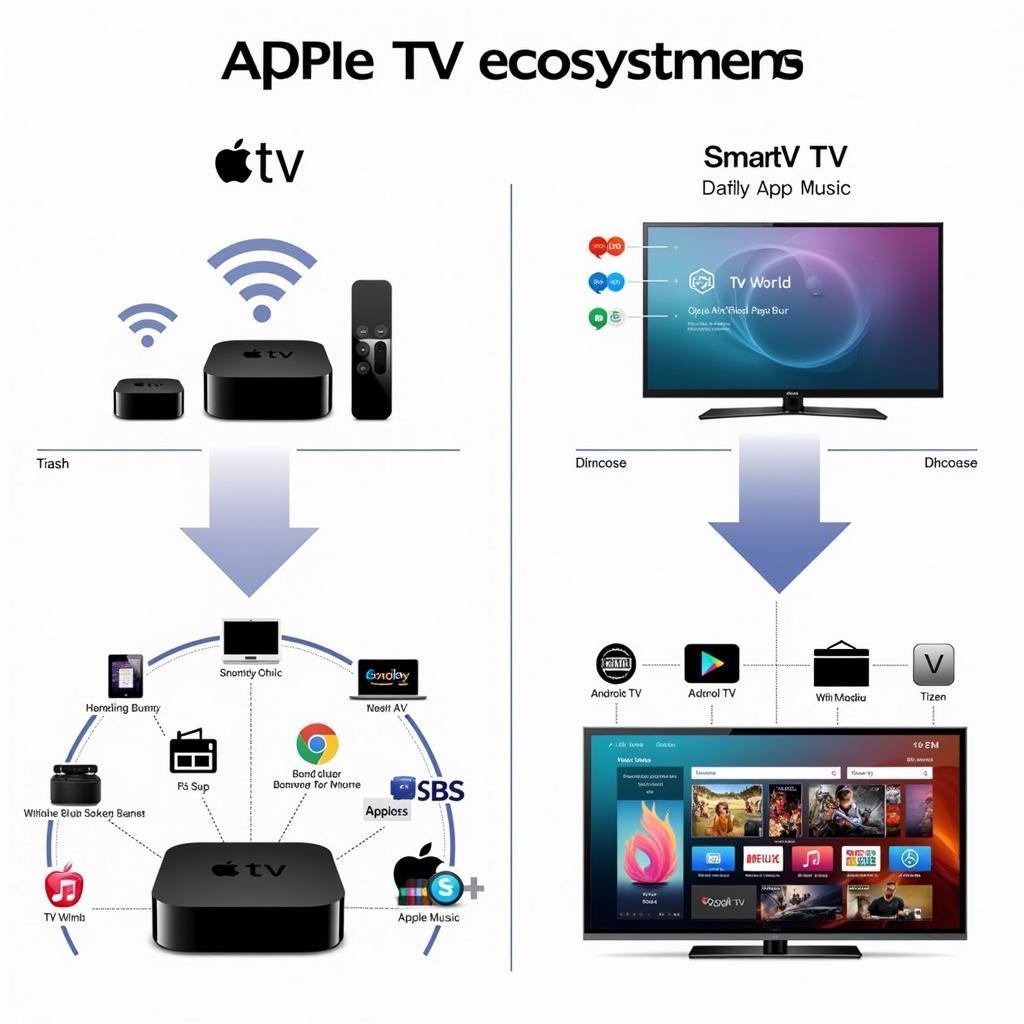 So sánh hệ sinh thái Apple TV và Smart TV