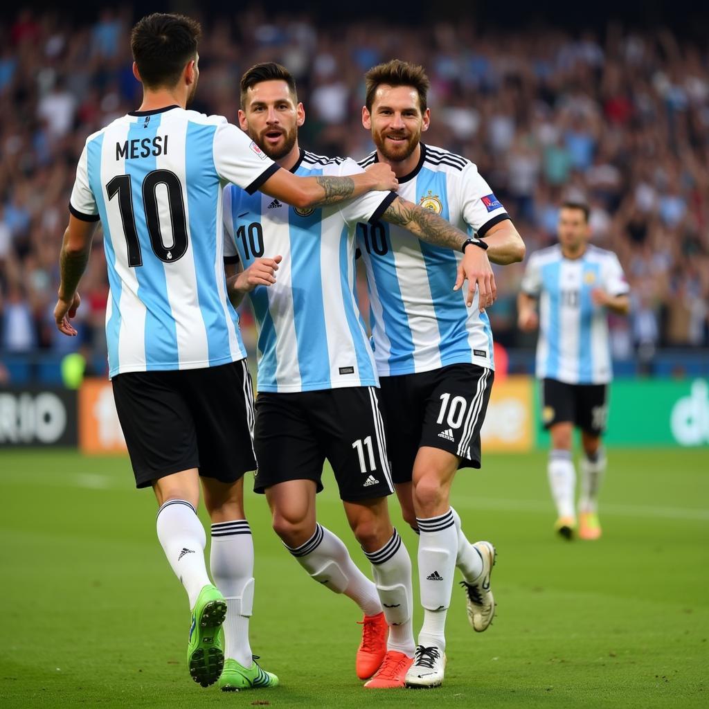 Lionel Messi ghi bàn trong trận đấu Argentina vs Estonia