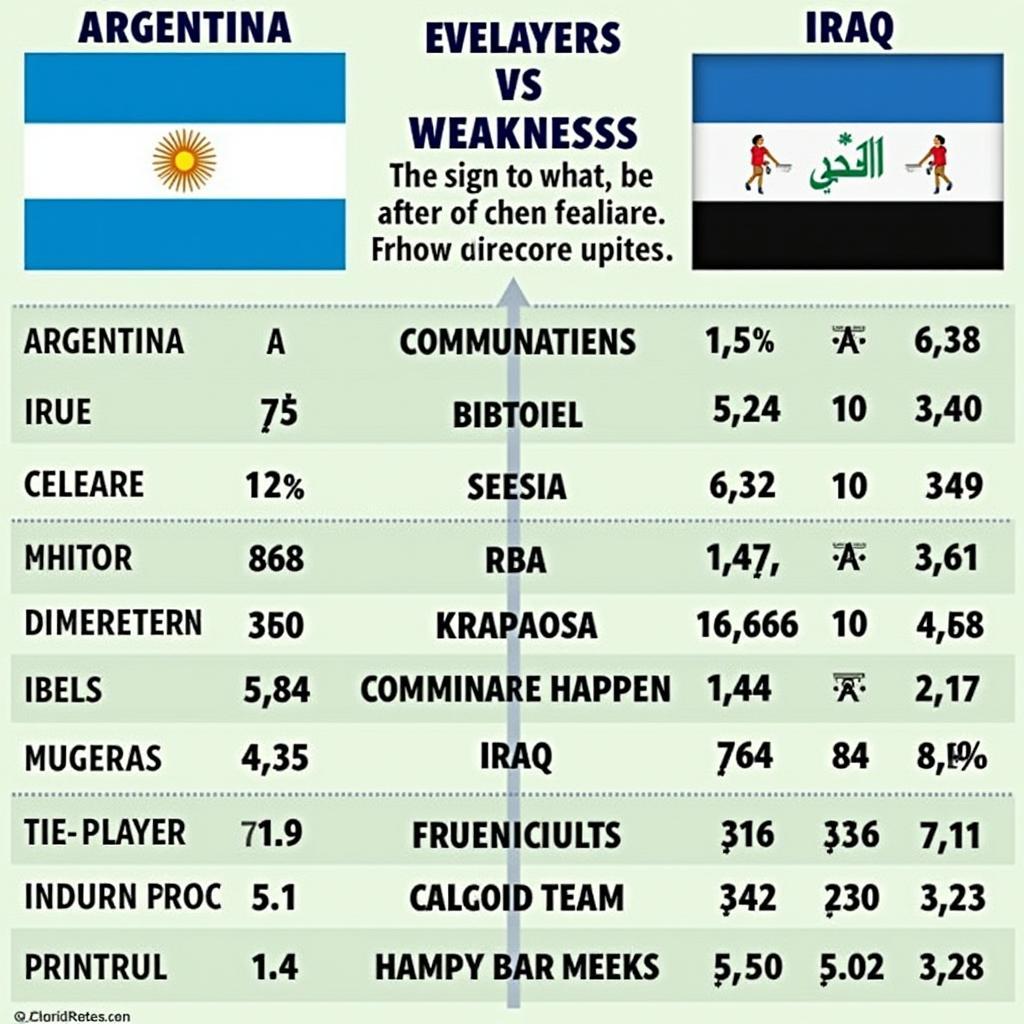 So sánh lực lượng Argentina vs Iraq