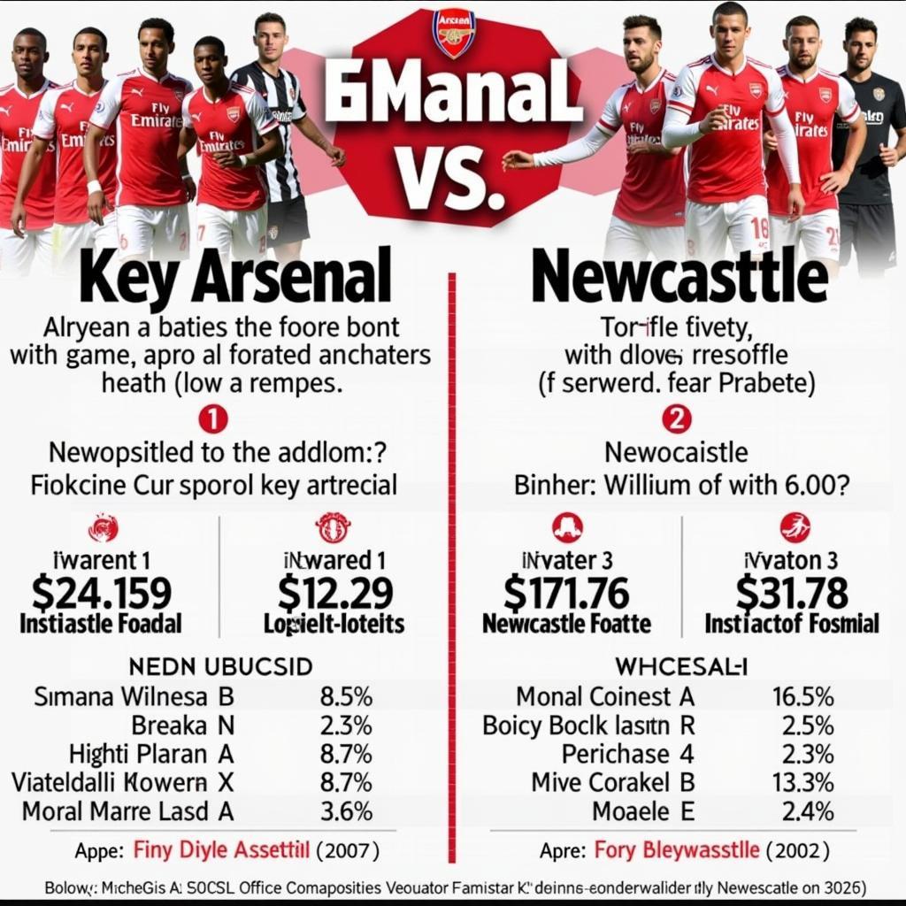 Arsenal vs Newcastle Key Player Comparison