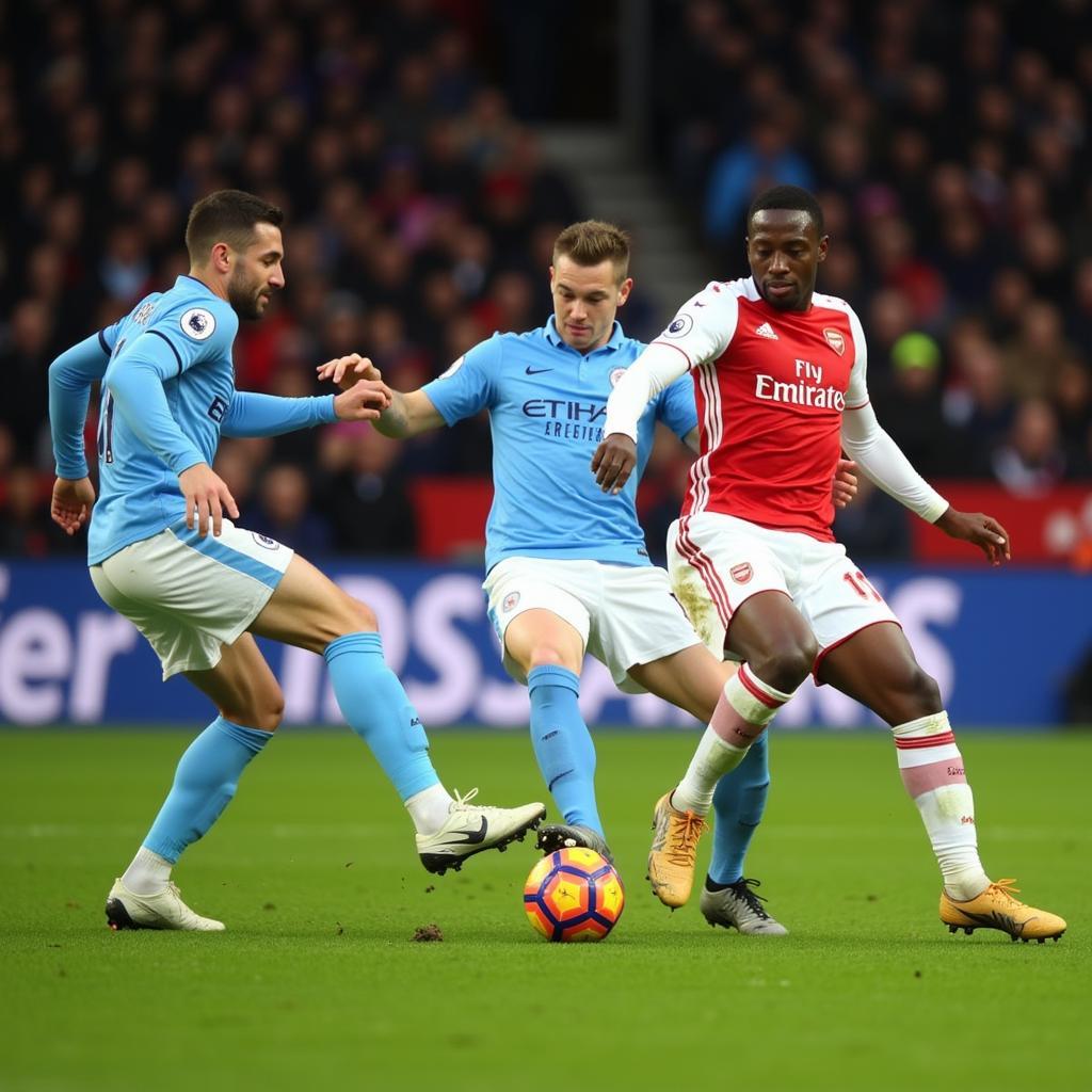 Arsenal phòng ngự trước Man City