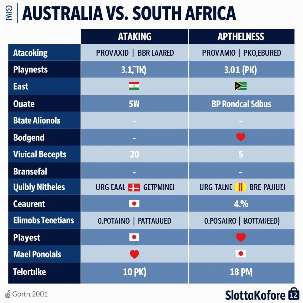 So sánh điểm mạnh và điểm yếu giữa Australia và South Africa