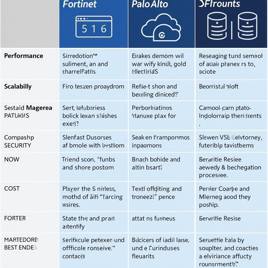 Bảng so sánh chi tiết Fortinet và Palo Alto