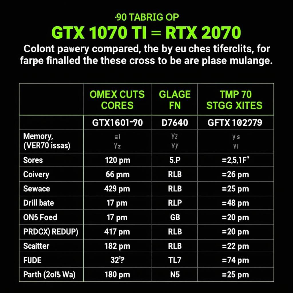 Bảng so sánh thông số kỹ thuật 1070 Ti và RTX 2070