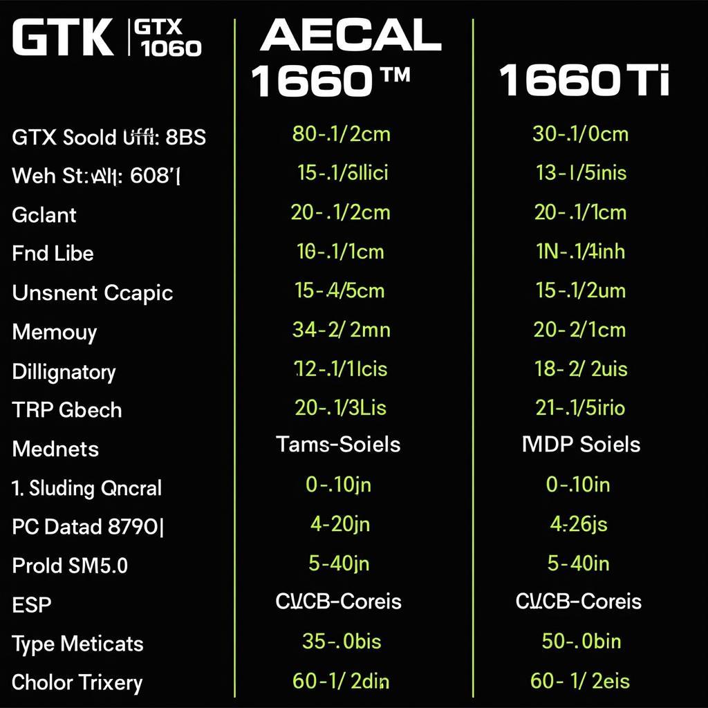 Bảng so sánh thông số kỹ thuật GTX 1060 6GB và 1660 Ti