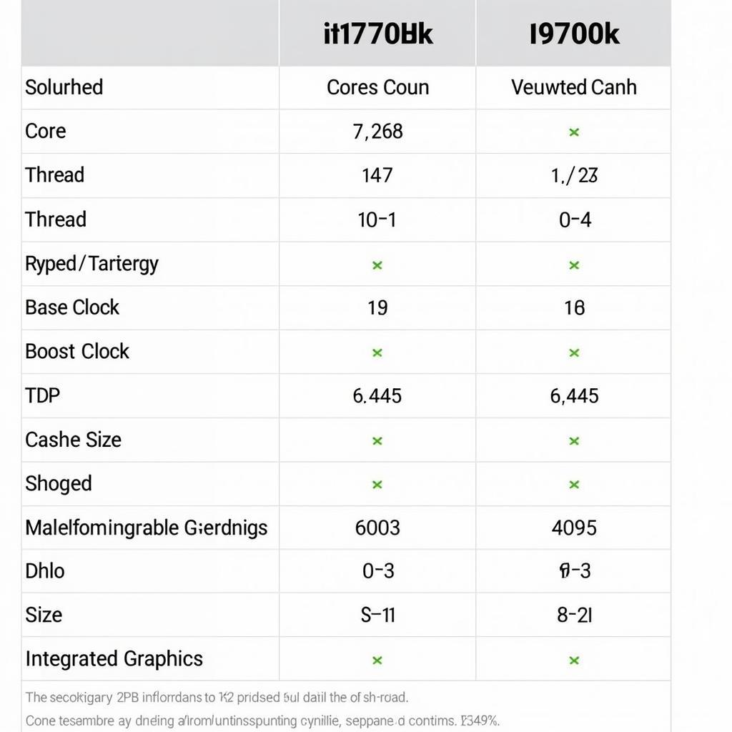 Bảng so sánh thông số kỹ thuật i7 8700k và i7 9700k