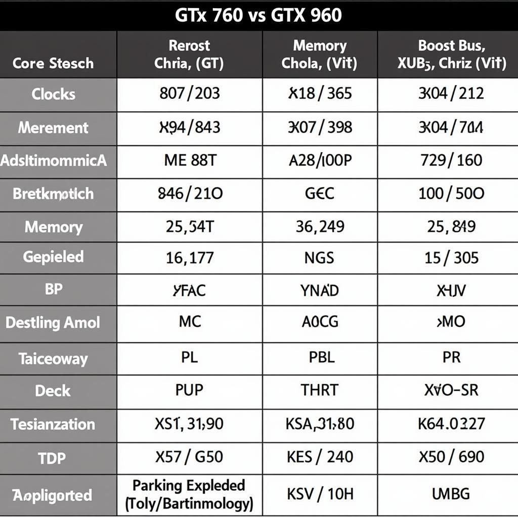 Bảng thông số kỹ thuật GTX 760 và GTX 950