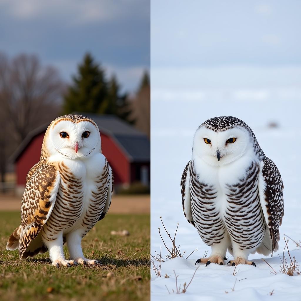 Môi trường sống Barn Owl và Snowy Owl