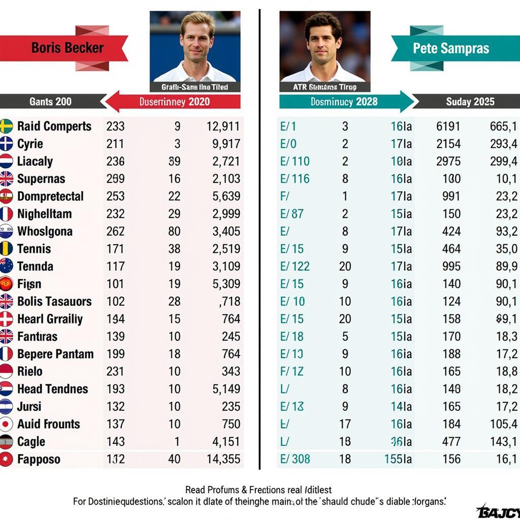 Becker và Sampras so sánh thành tích qua các năm