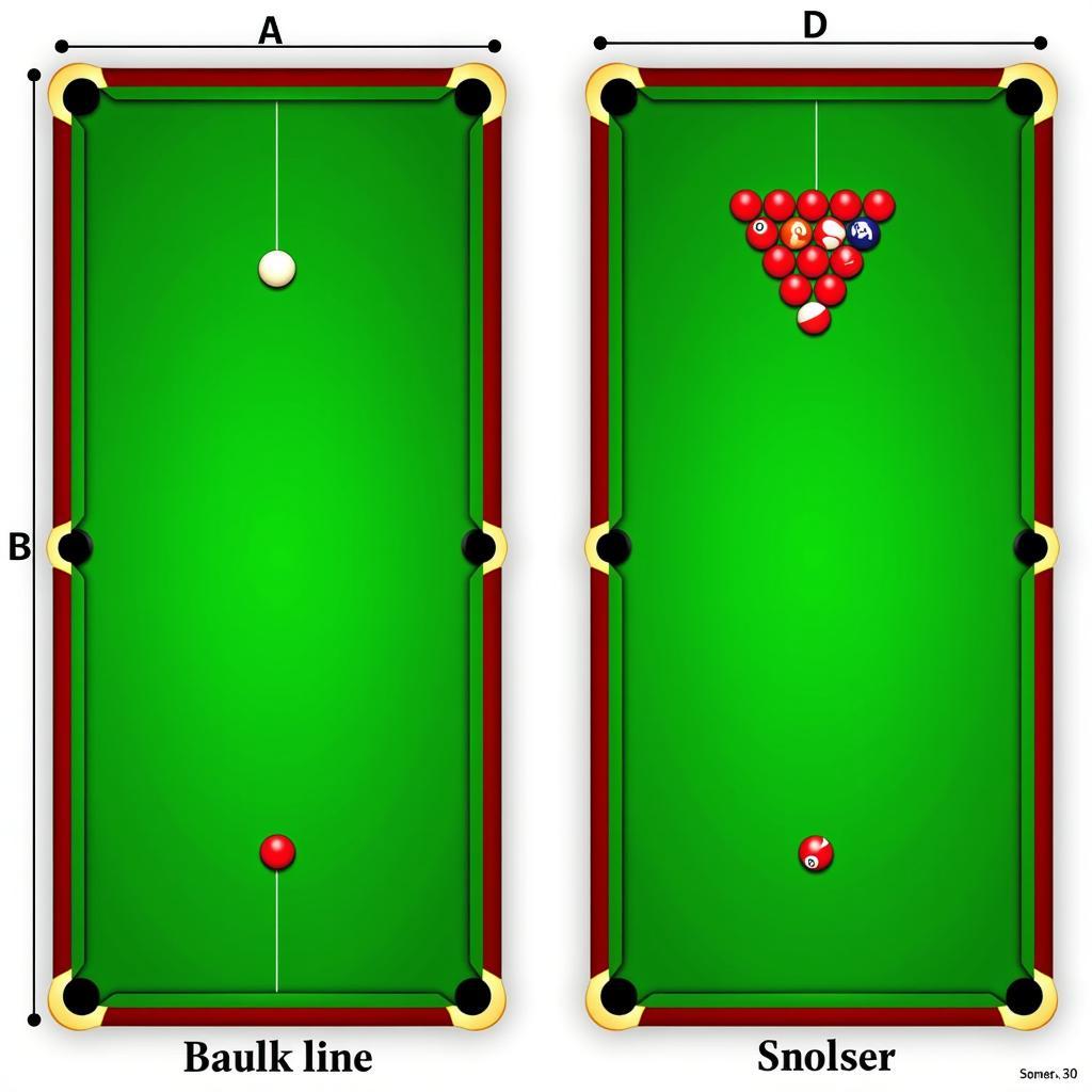 So sánh bàn đấu billiards và snooker