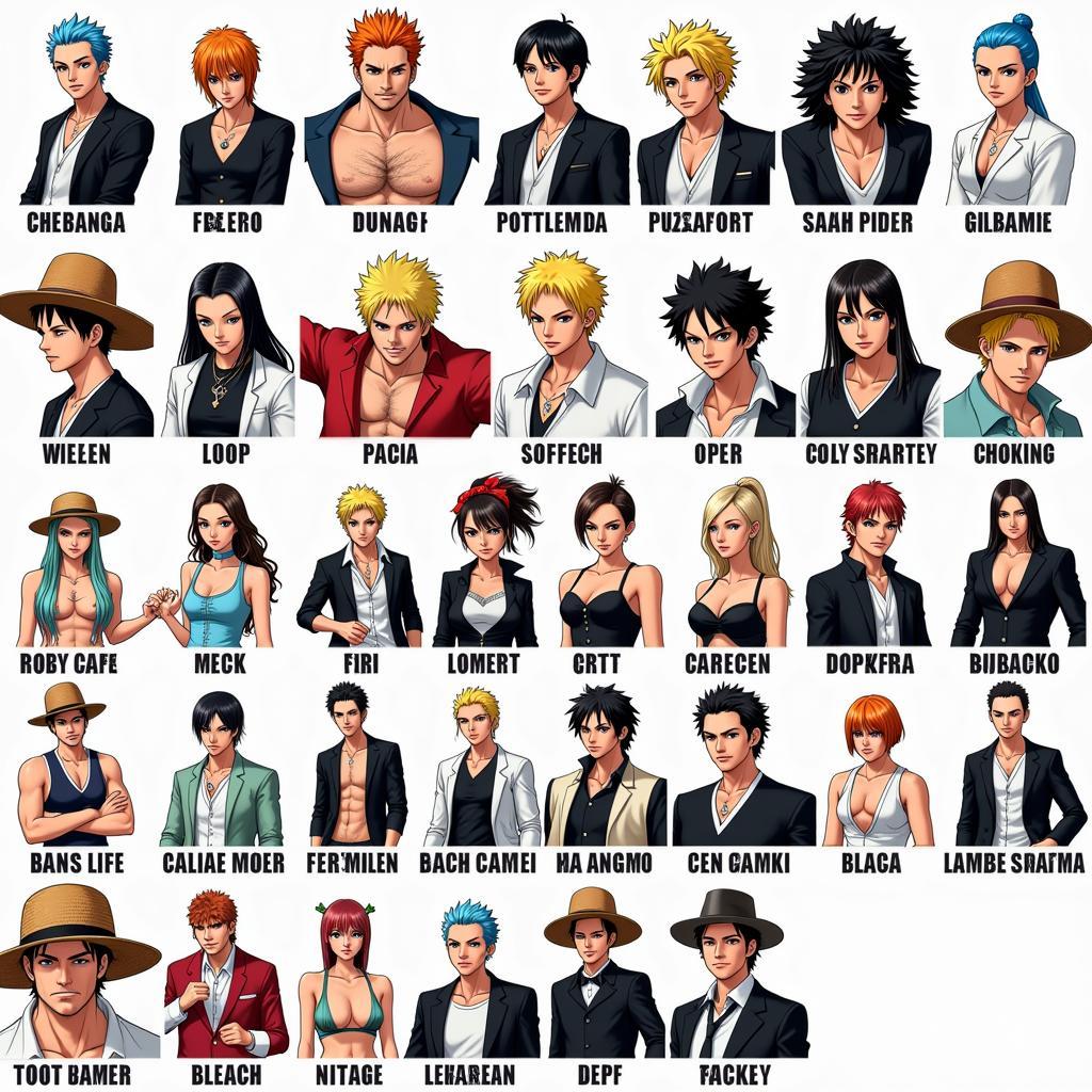 Bleach vs One Piece Character Roster