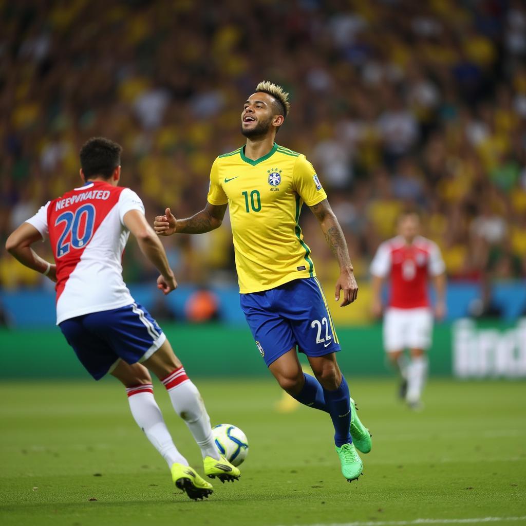 Brazil vs Croatia World Cup 2014: Neymar ăn mừng bàn thắng