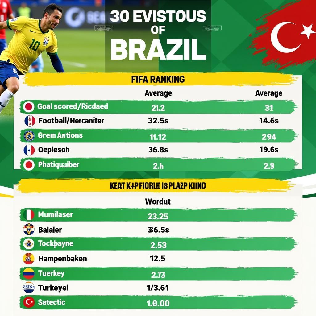 So sánh sức mạnh giữa Brazil và Turkey