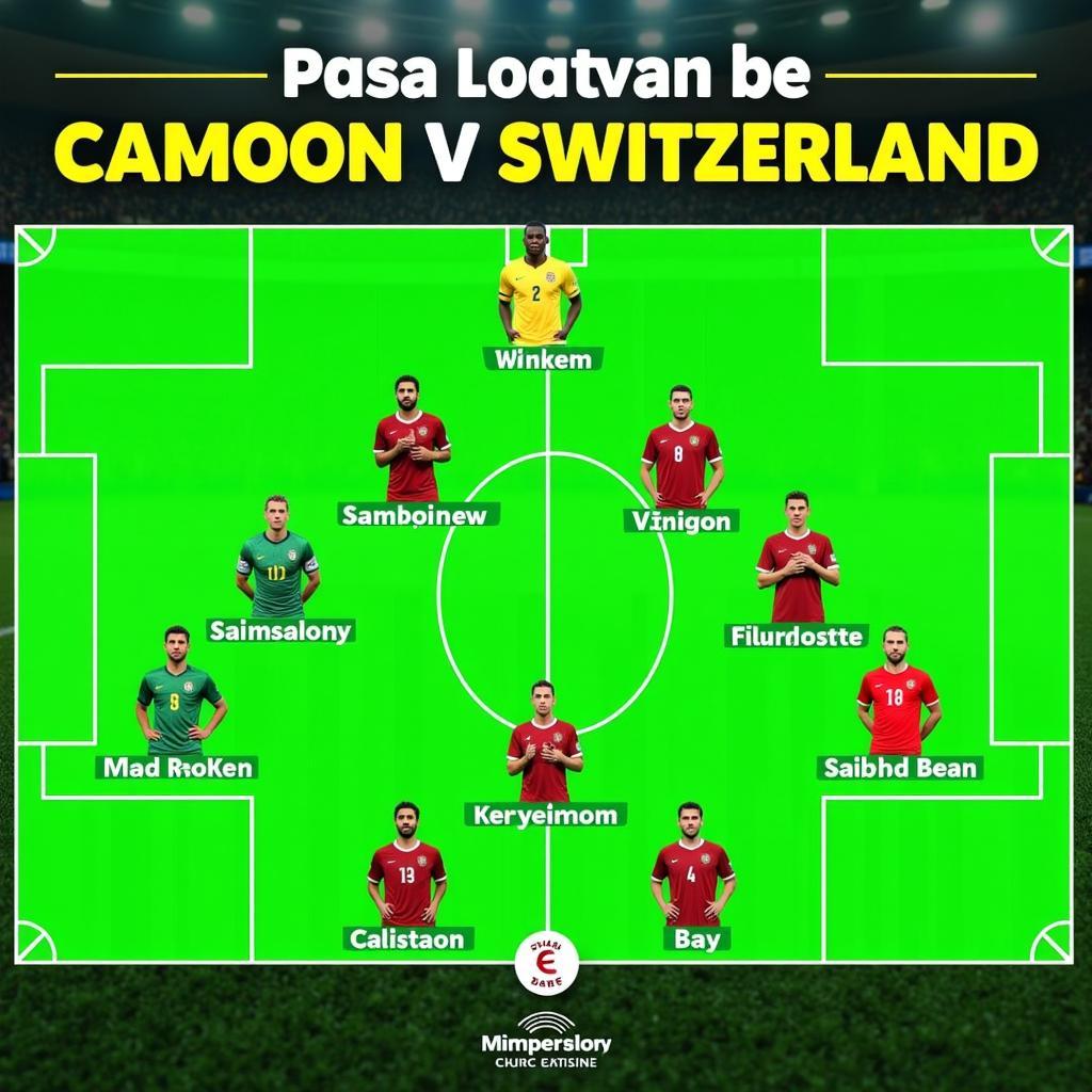 Đội hình ra sân dự kiến Cameroon vs Switzerland