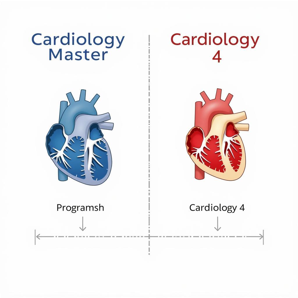 So sánh kiến thức Cardiology Master và Cardiology 4