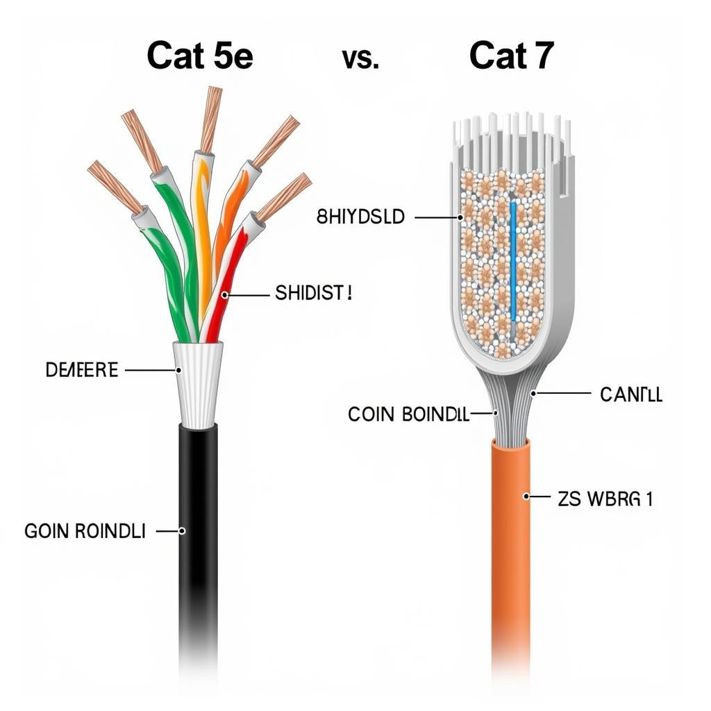 Cấu tạo cáp mạng Cat 5e và Cat 7