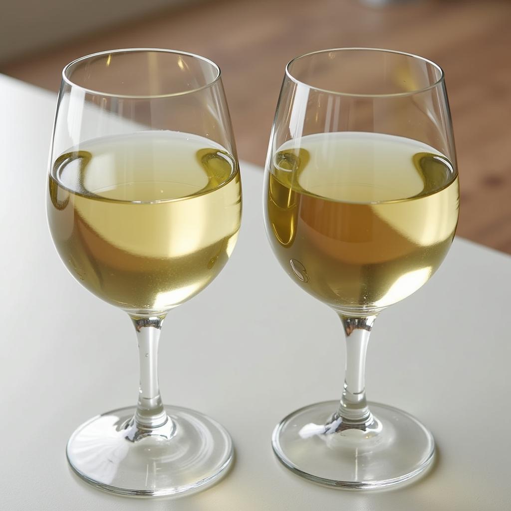 Ly rượu Chardonnay và Sauvignon Blanc