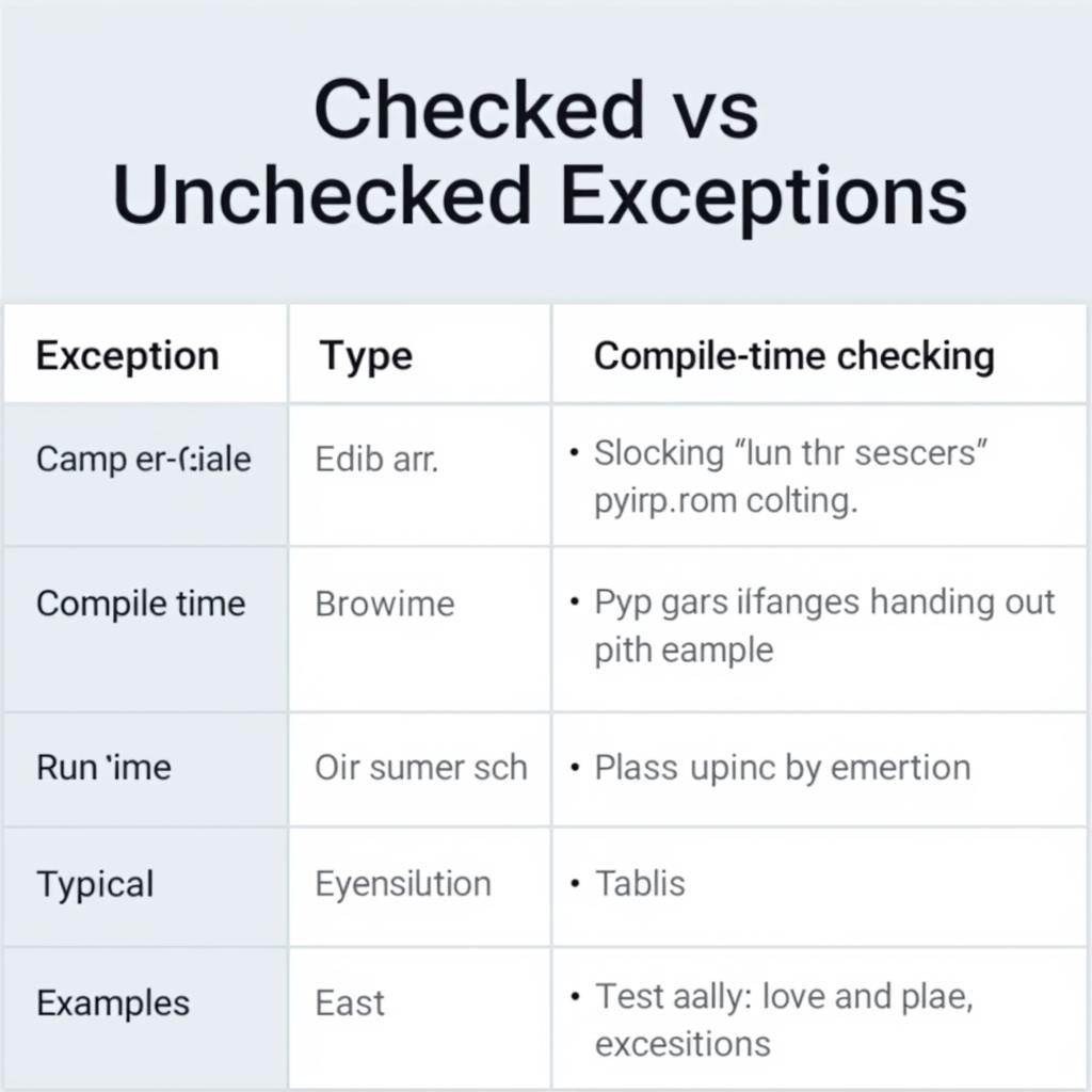 Comparing checked and unchecked exceptions in Java