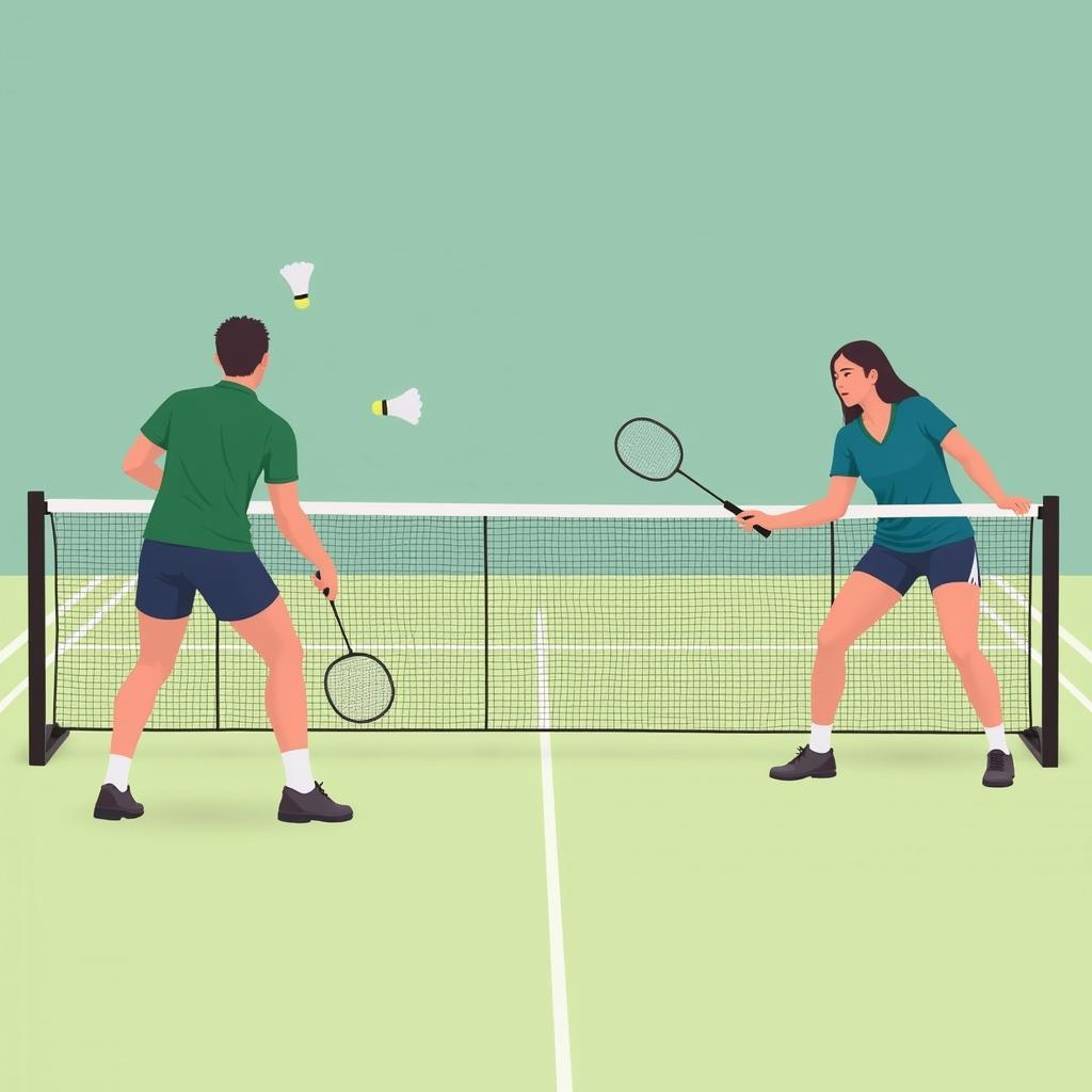 Chiến thuật tấn công lên lưới trong badminton 2 vs 2