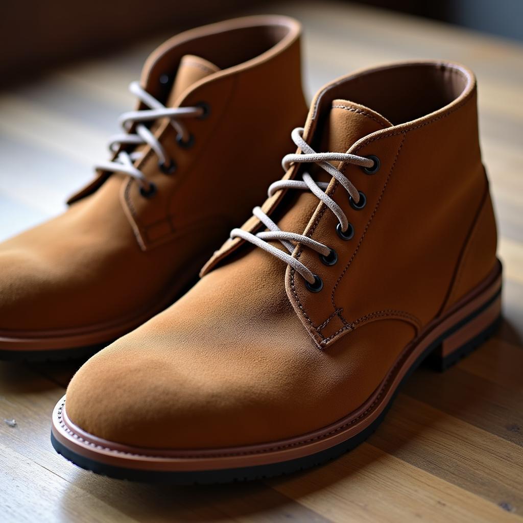 Giày Chukka Boots Da Lộn Màu Nâu