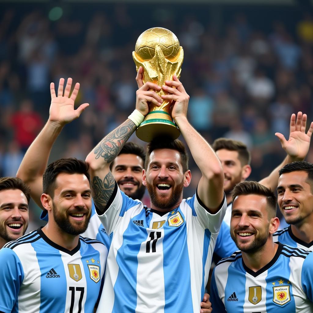 Messi nâng cúp vô địch World Cup 2022