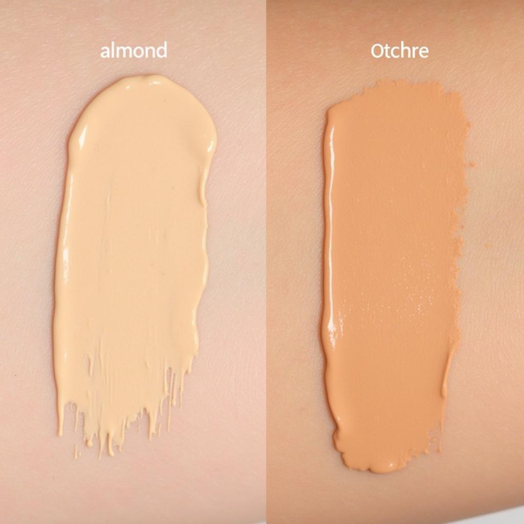 Clé de Peau Concealer Almond và Ochre trên da