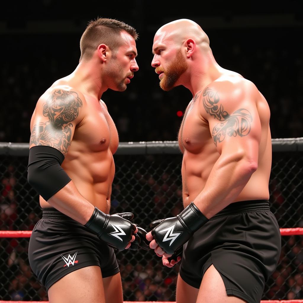 CM Punk đối đầu Brock Lesnar trong một trận đấu kinh điển