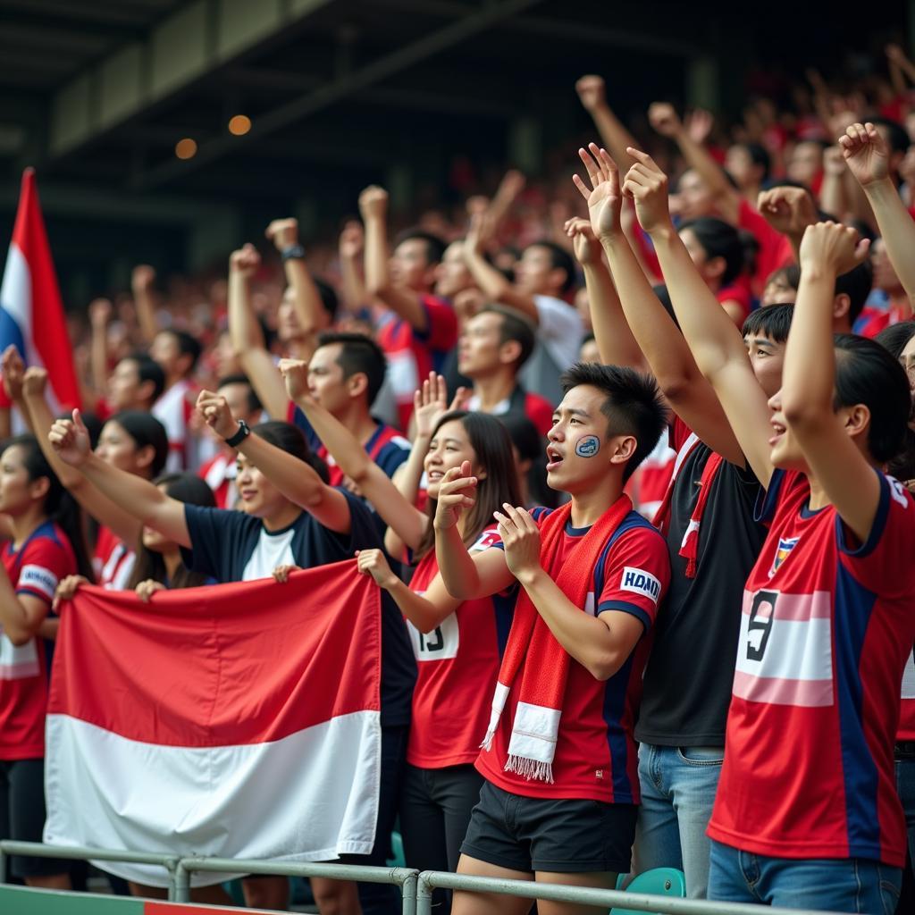 Cổ vũ nồng cháy trong trận đấu Thái Lan vs Indonesia