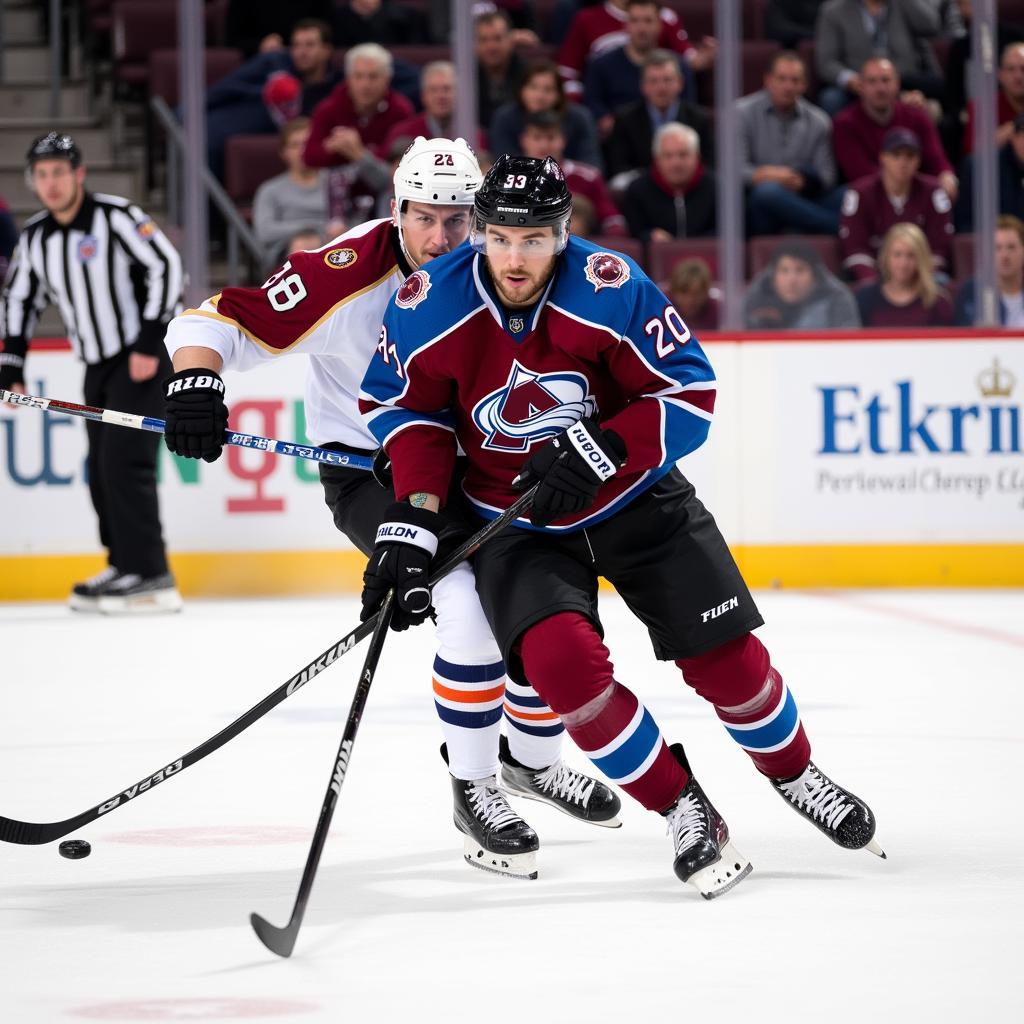 Hình ảnh trận đấu hockey trên băng của Colorado Avalanche