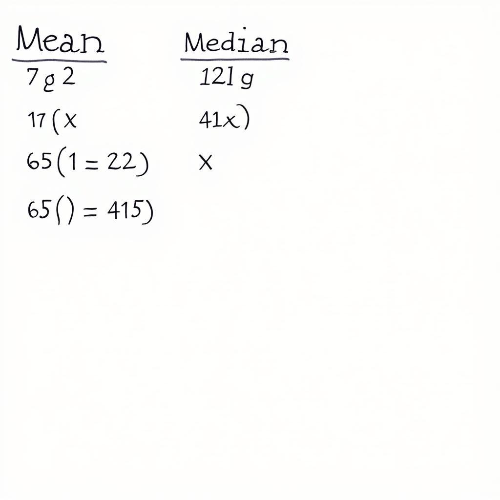 Công thức tính Mean và Median