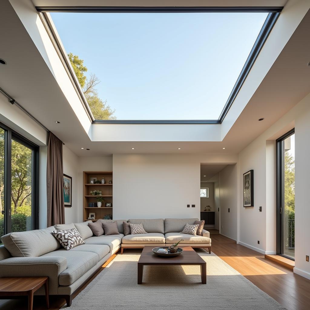 Cửa Sổ Mái Skylight Trong Phòng Khách Hiện Đại