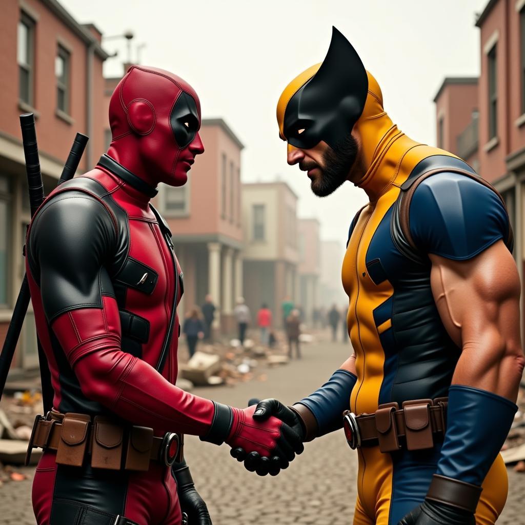 Deadpool và Wolverine bắt tay sau trận chiến