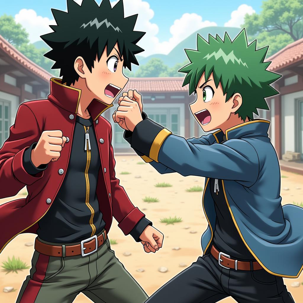 Deku và Kacchan luyện tập